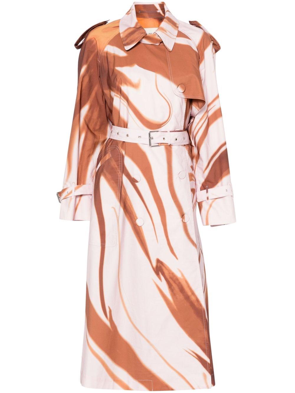 VIP【送料関税込】DRIES VAN NOTEN RISTO PRINTED TRENCH COAT Dries Van Noten | Risto Printed Trench Coat in Fuchsia