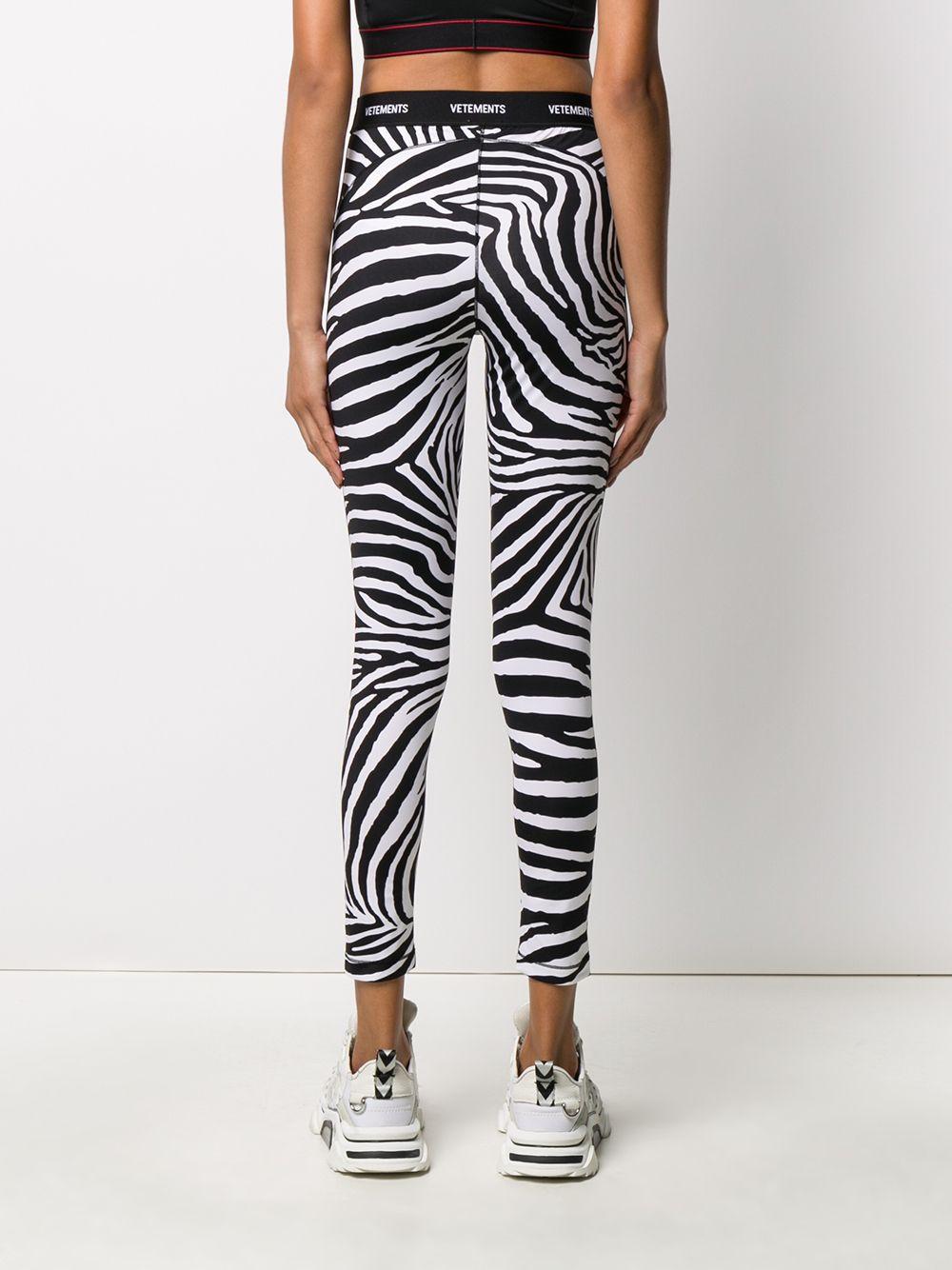 Vetements Logo Zebra-print leggings in Black | Lyst