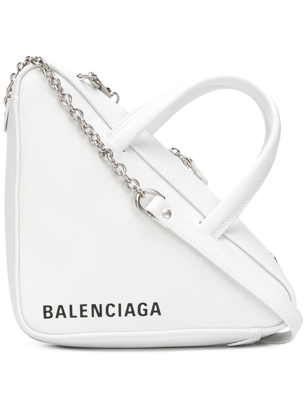 Balenciaga Triangle Duffle Xs With Chain in White - Lyst