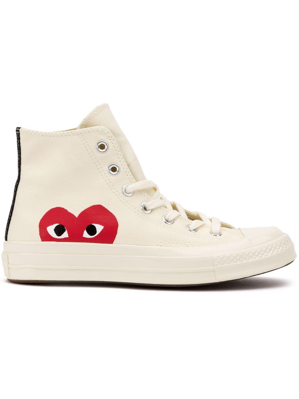 cdg play converse white