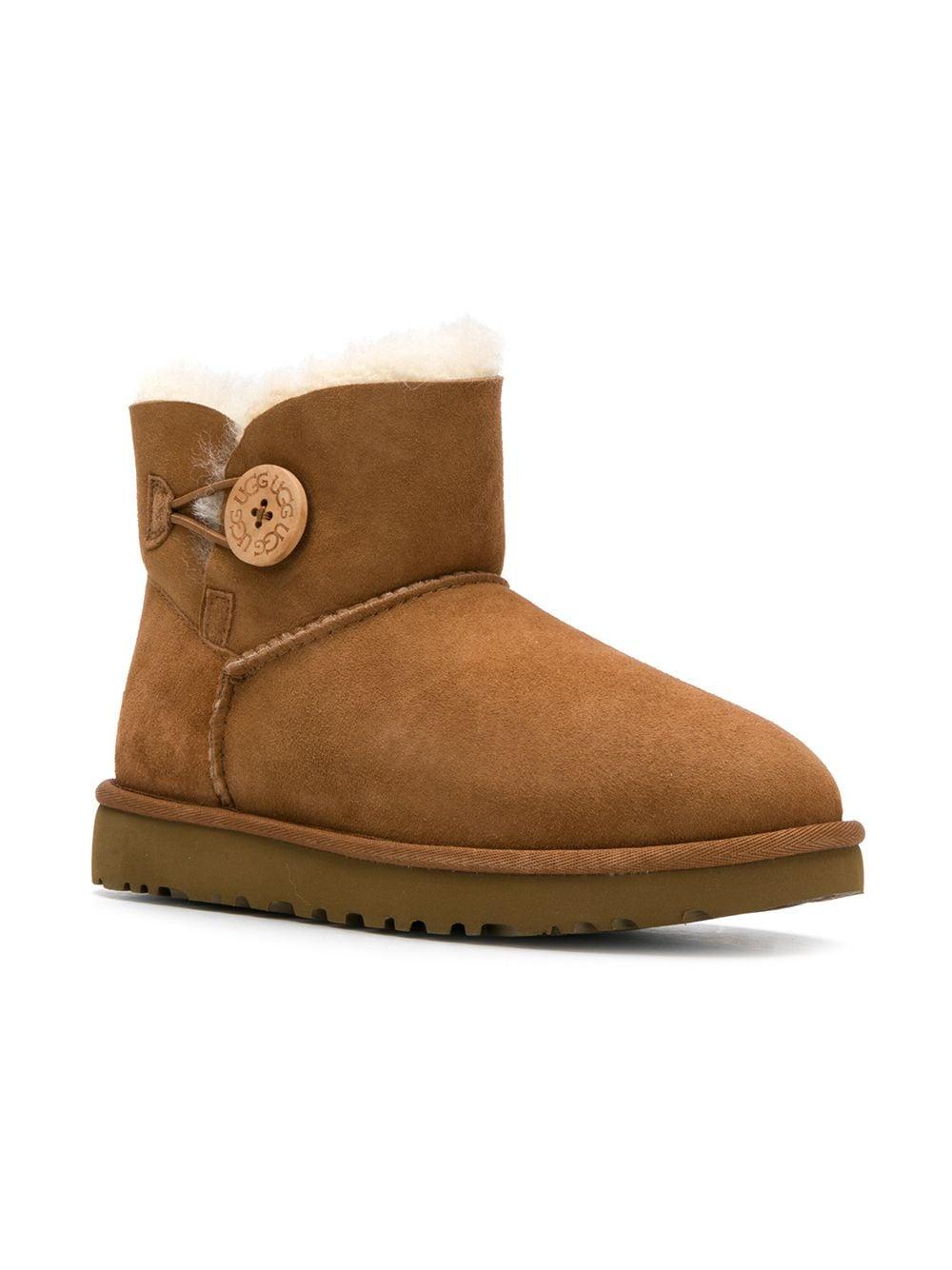 UGG Mini Bailey Button Ii Ankle Boots in Brown | Lyst