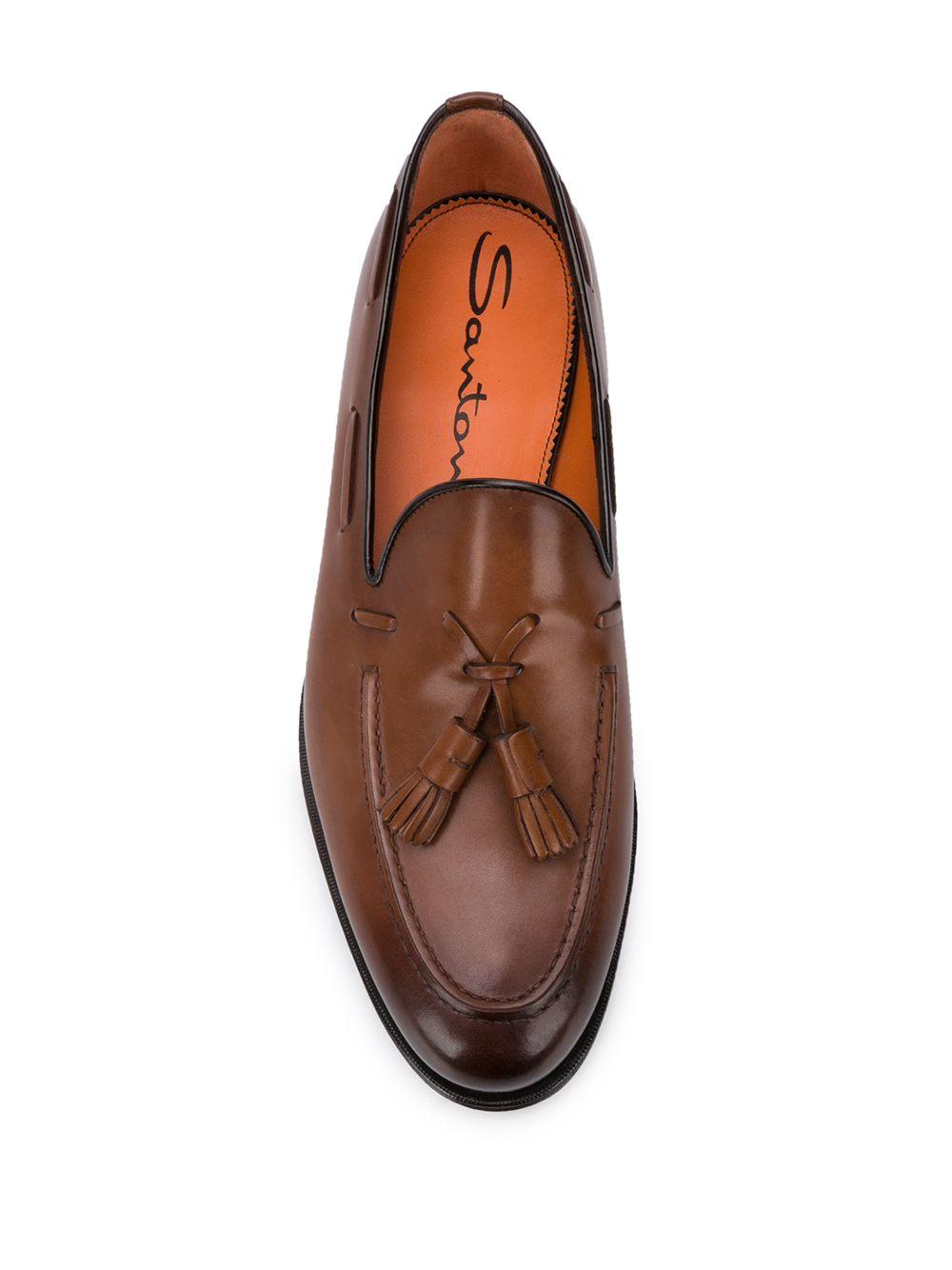 Santoni tassel-detail leather loafers - Brown