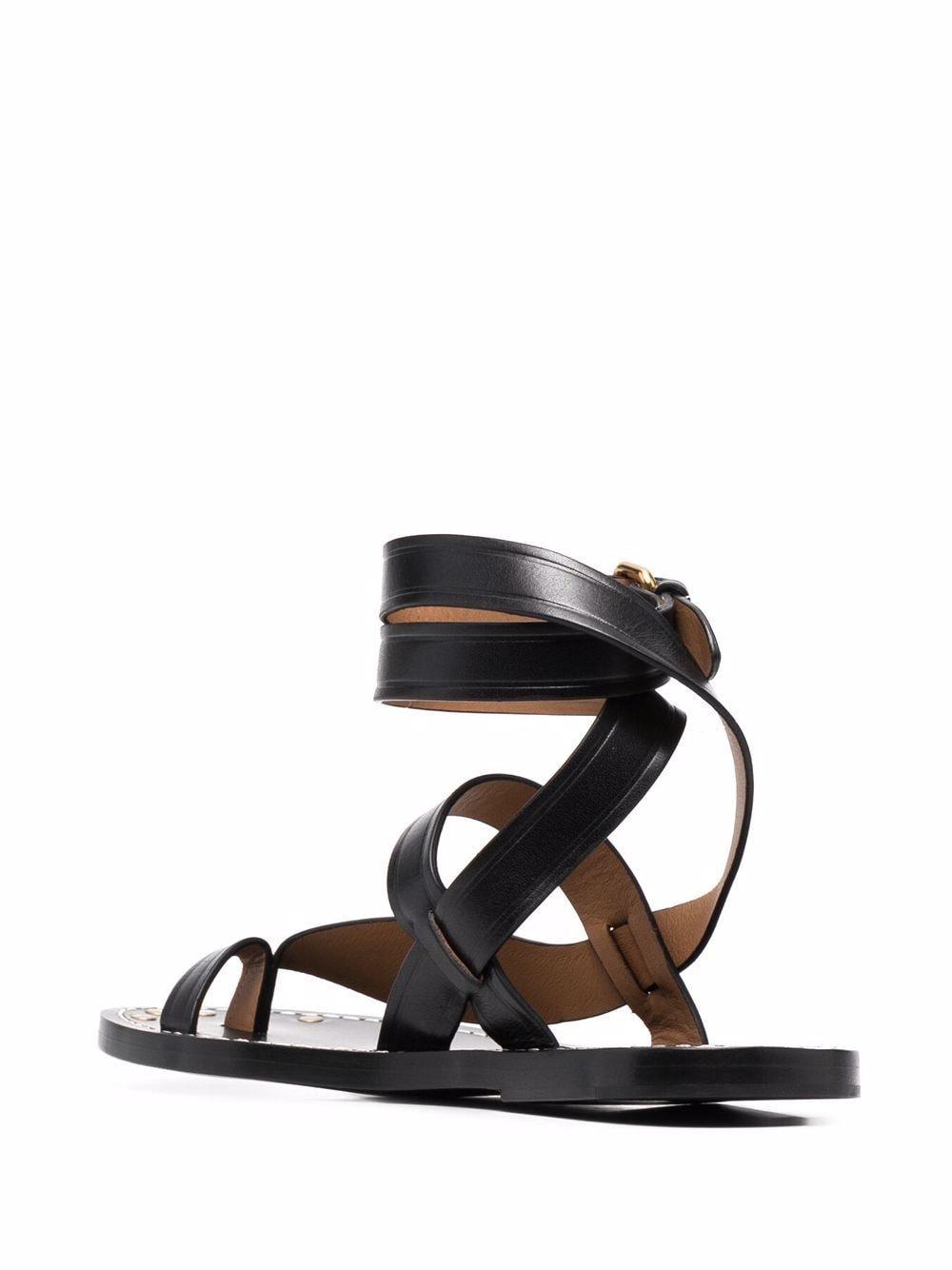 Isabel Marant Jolda Leather Sandals in Black | Lyst