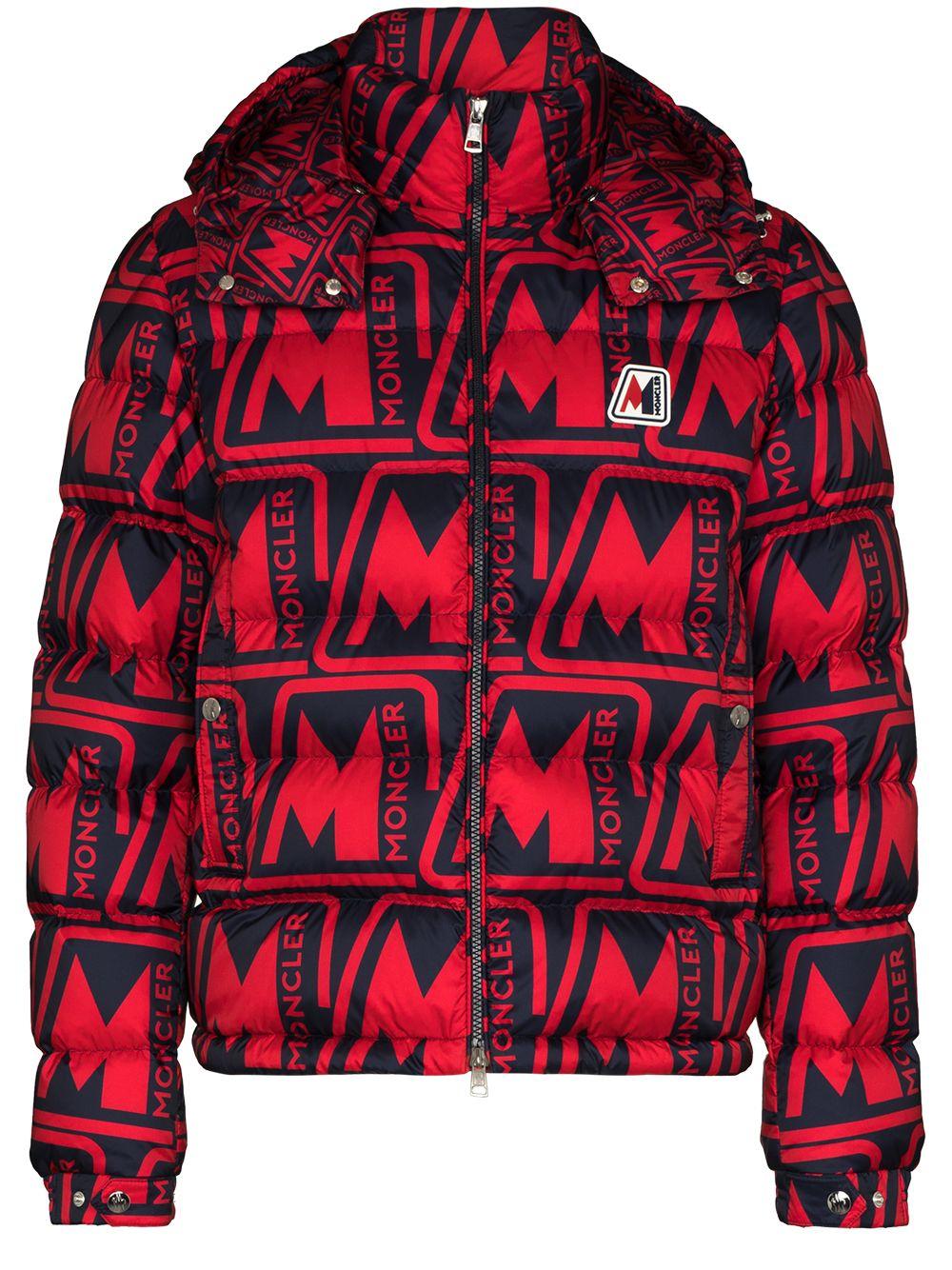 Black and red sales moncler jacket