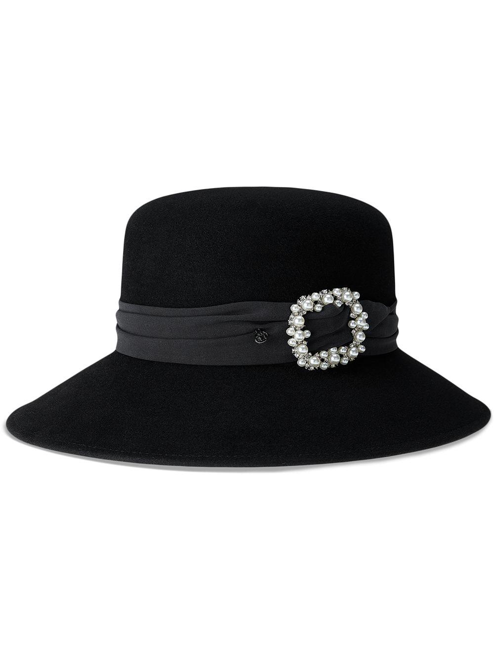 Maison Michel Kendall Wool Hat in Black 