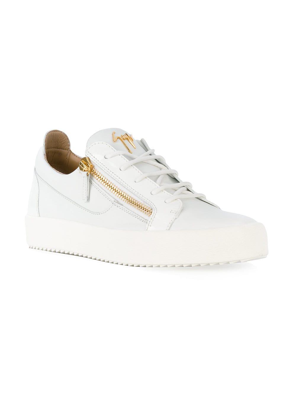 Zanotti Mens White Low-top Leather Trainers for Men - Save 69% - Lyst