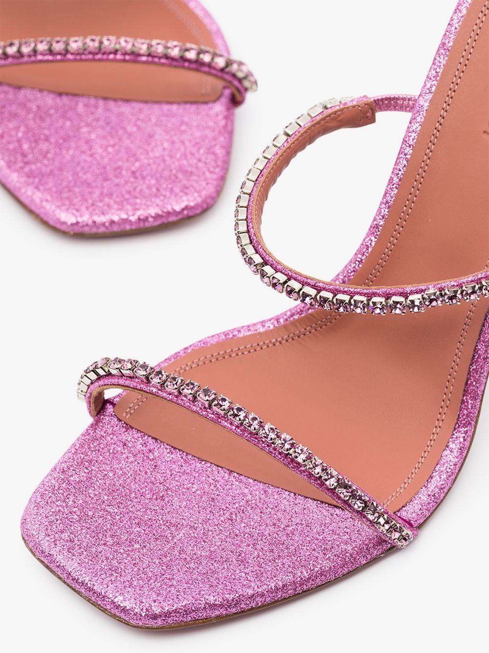 amina muaddi purple shoes
