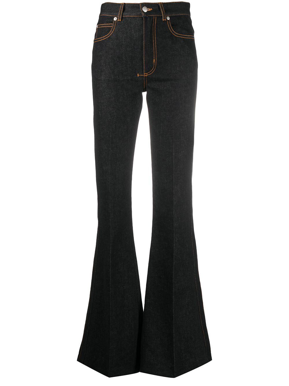 Alexander McQueen Synthetic High-waisted Flared Jeans in Black - Lyst