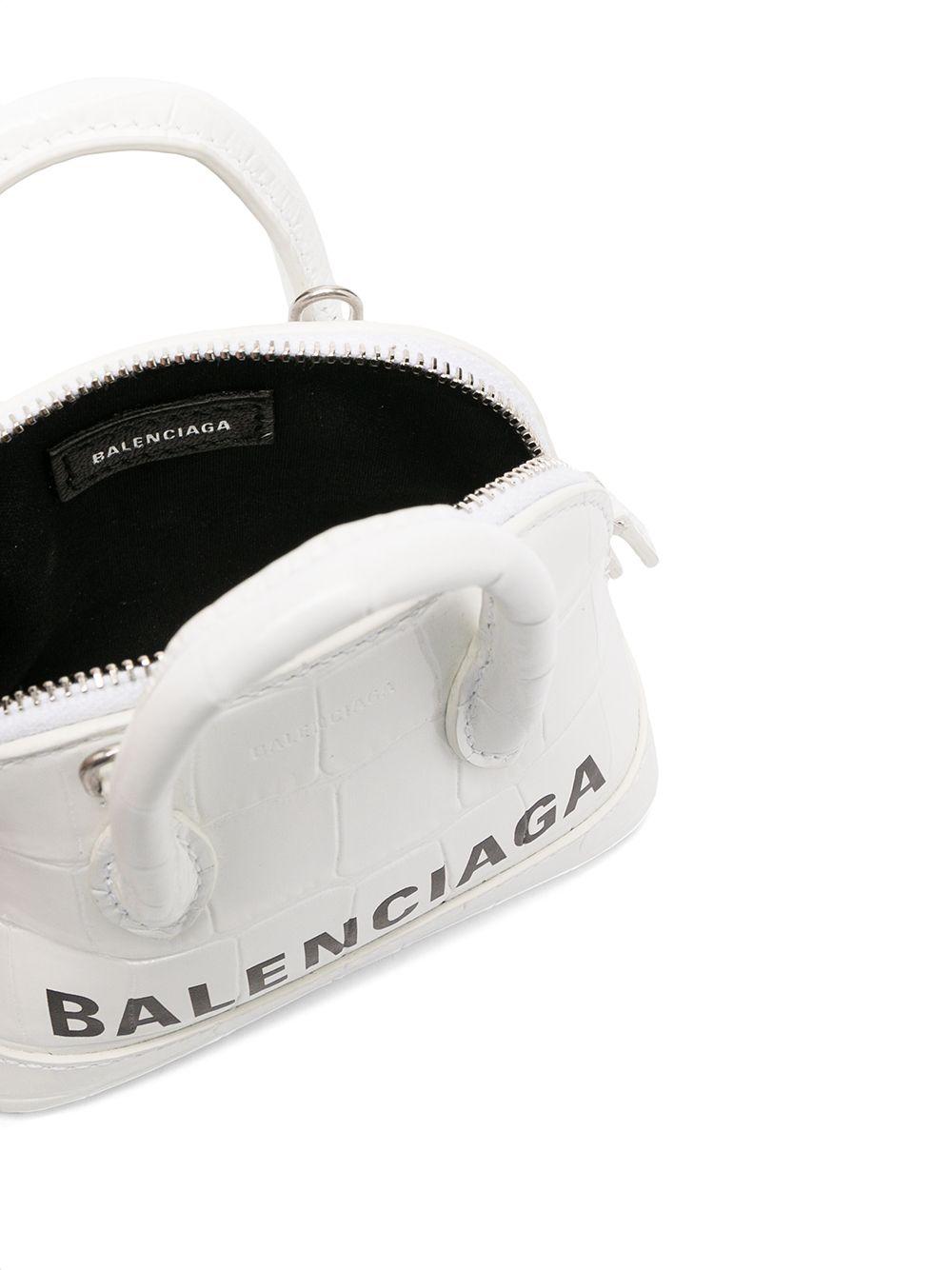 Balenciaga Graffiti Ville Top Handle Shoulder Bag XXS White in Leather with  Silver-tone - GB