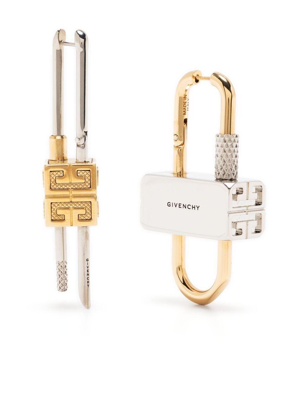 Givenchy Lock Asymmetrical Earrings in Metallic | Lyst Australia