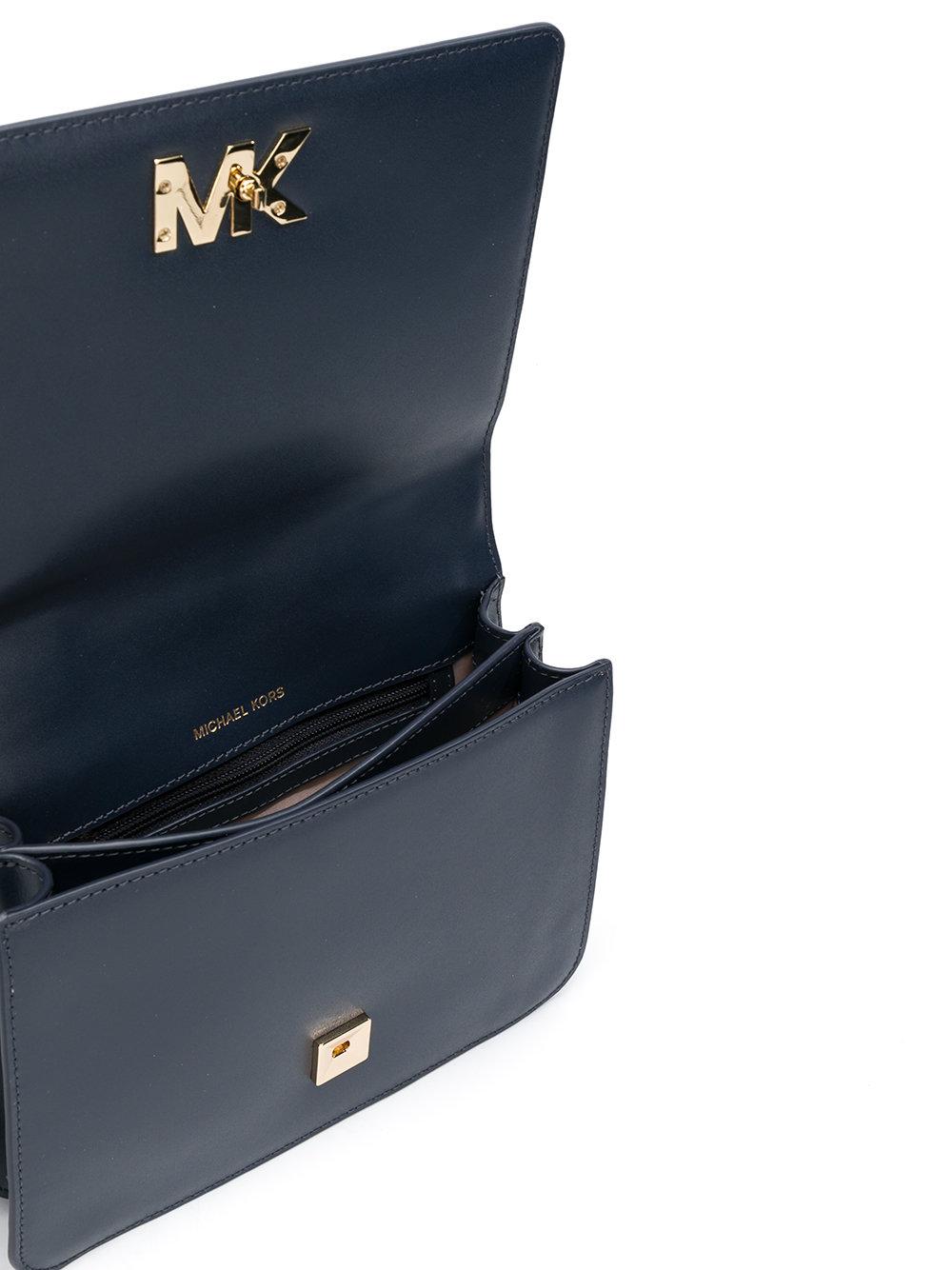 Michael Kors Mott Leather Crossbody Bag in Blue - Lyst