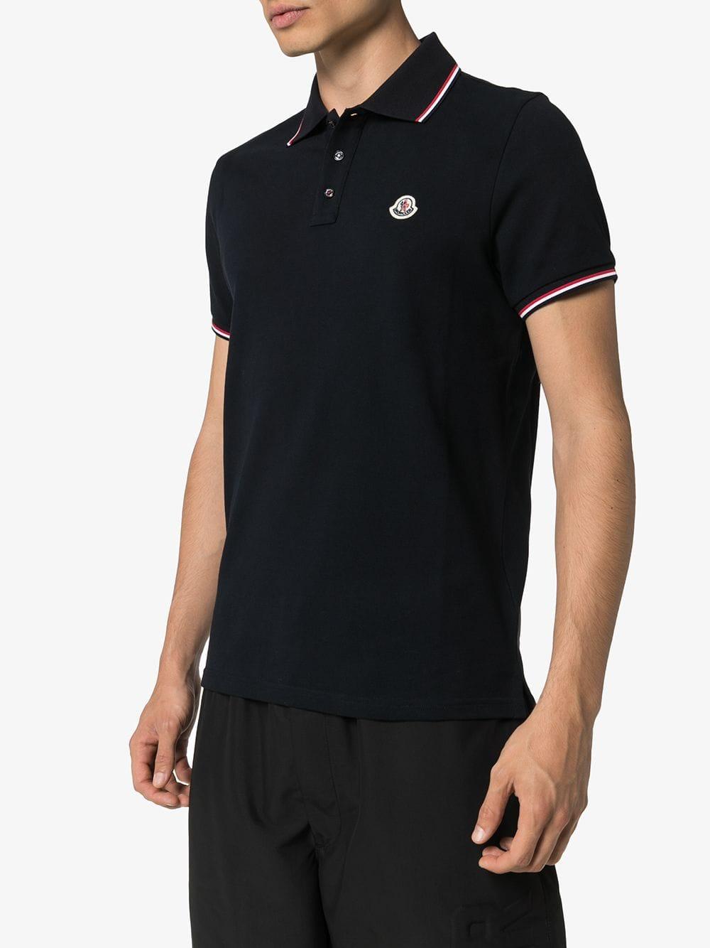 Download Moncler Piped Collar Polo Shirt in Dark Blue (Blue) for ...