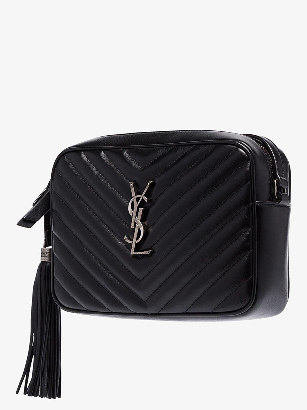 #266 YSL Saint Laurent Mini Lou Pebbled Leather Camera Bag RETAIL $1690  BLACK