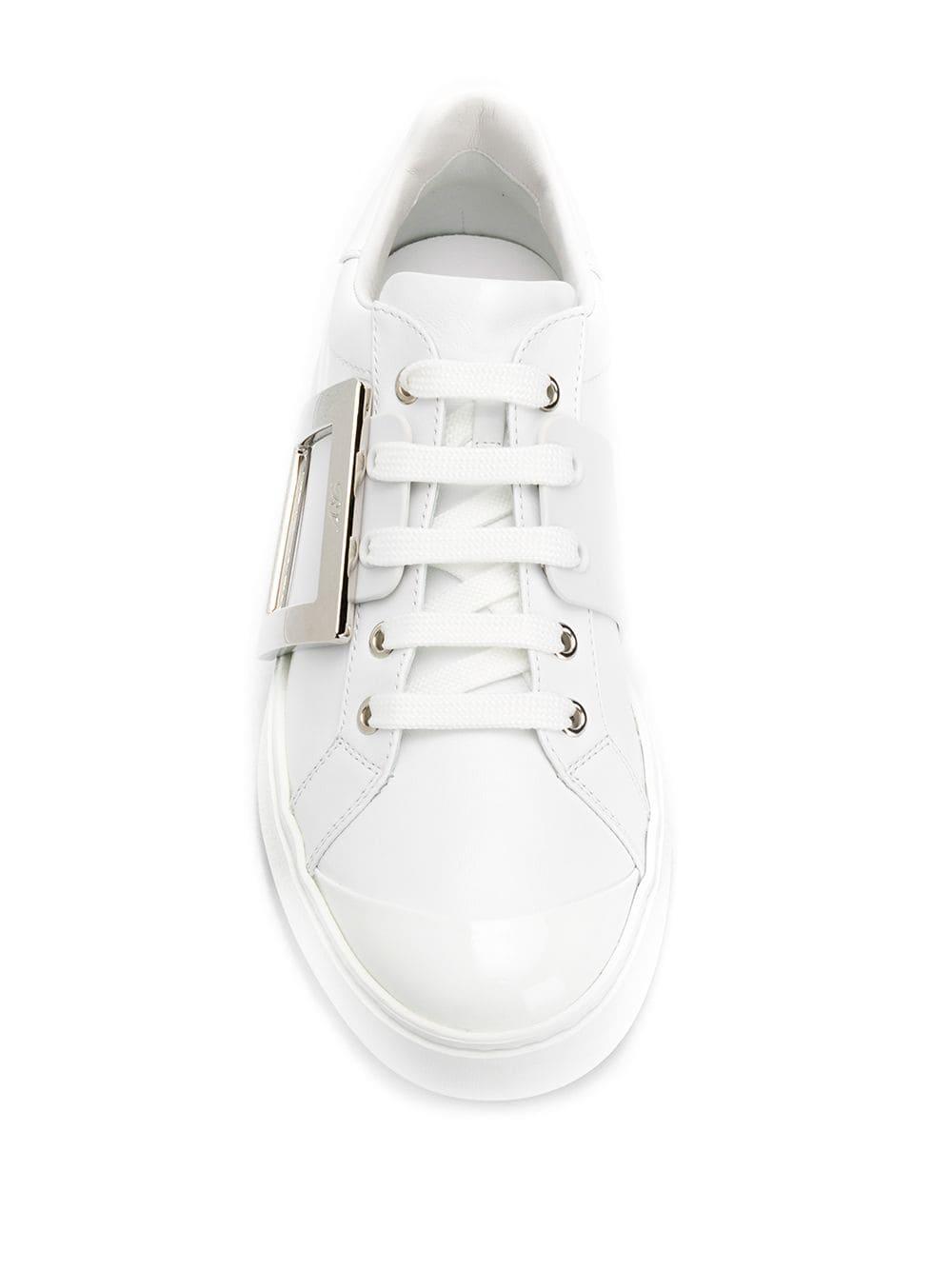 Roger Vivier Viv Skate Leather Sneakers in White - Lyst