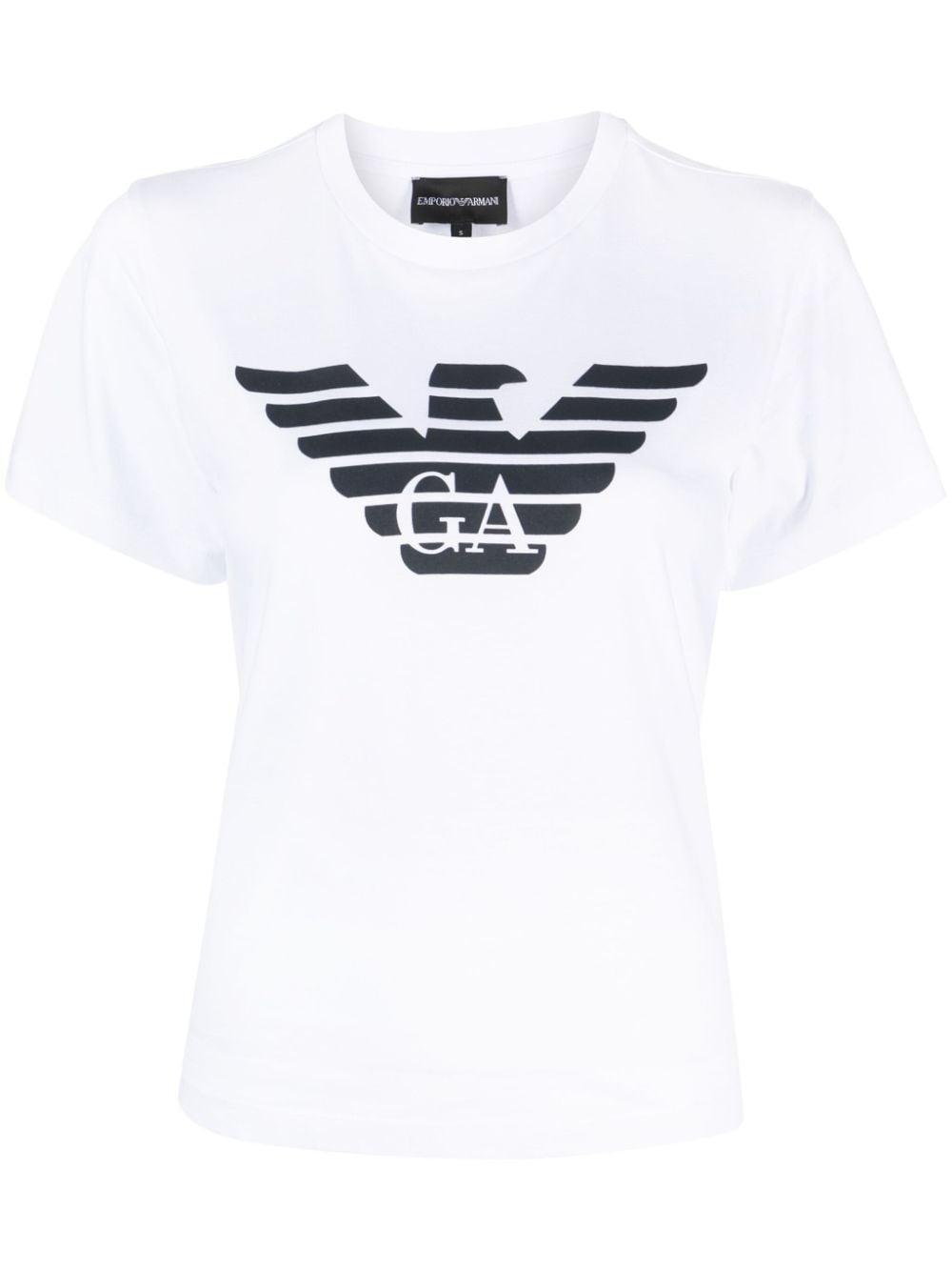 Emporio Armani Logo Cotton T-shirt in White | Lyst
