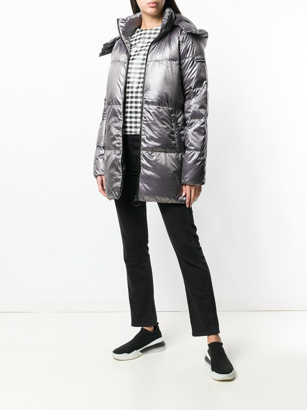 dkny glossy puffer jacket