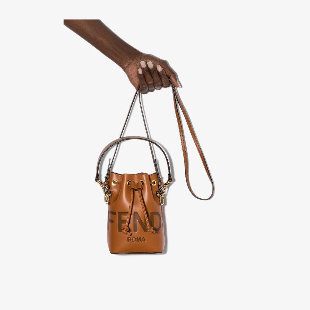 Fendi Bucket Mon Trésor Mini Leather-trimme - MyDesignerly