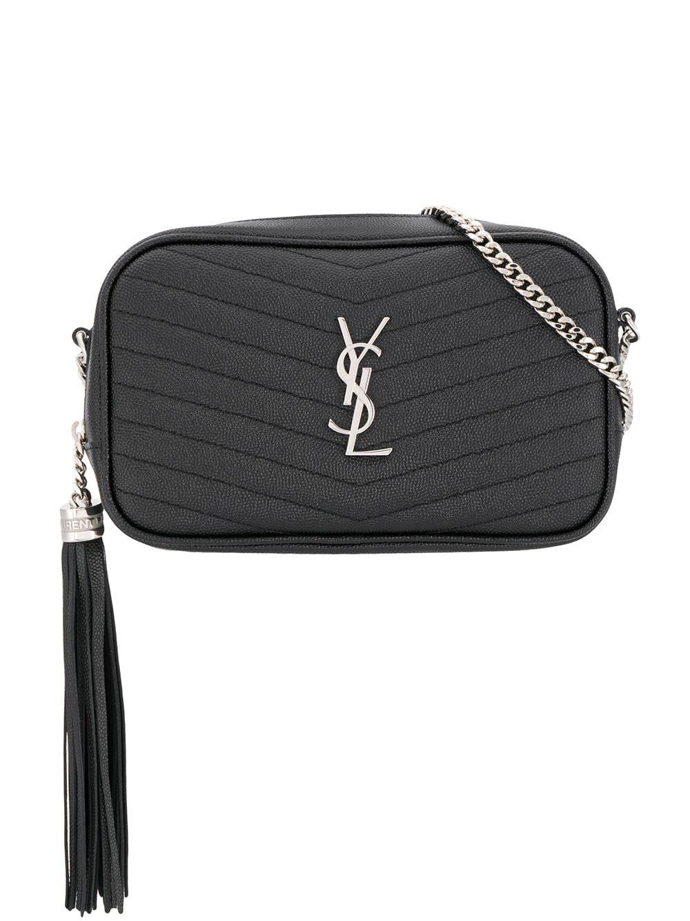 Saint Laurent Lou Mini Quilted Textured-leather Shoulder Bag in Black -  Save 14% - Lyst