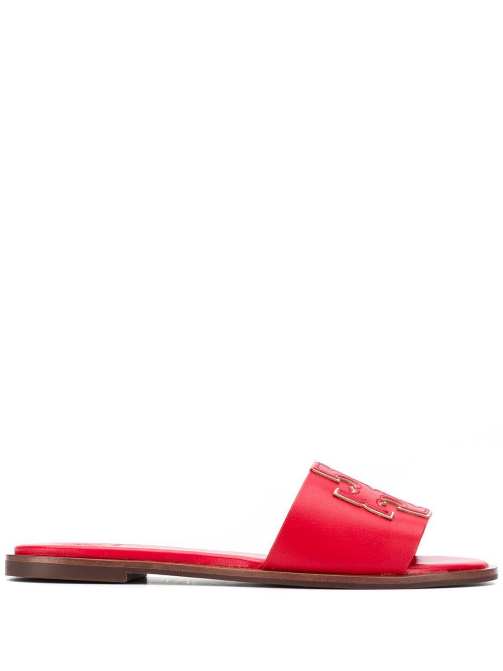 Tory Burch Leather Ines Slide in Red - Lyst