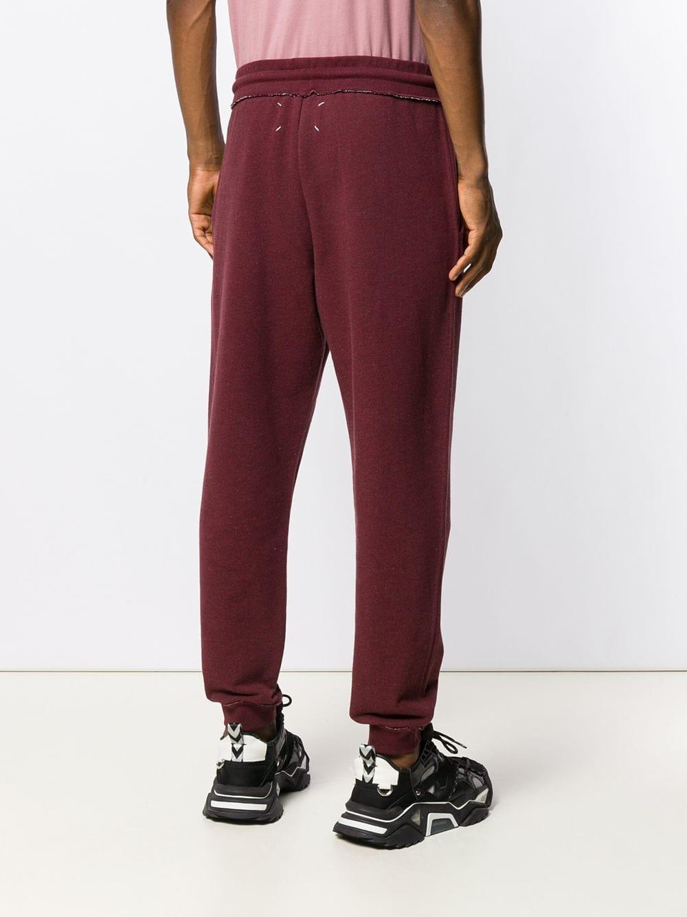 Maison Margiela Cotton Drawstring Track Pants in Red for Men - Lyst