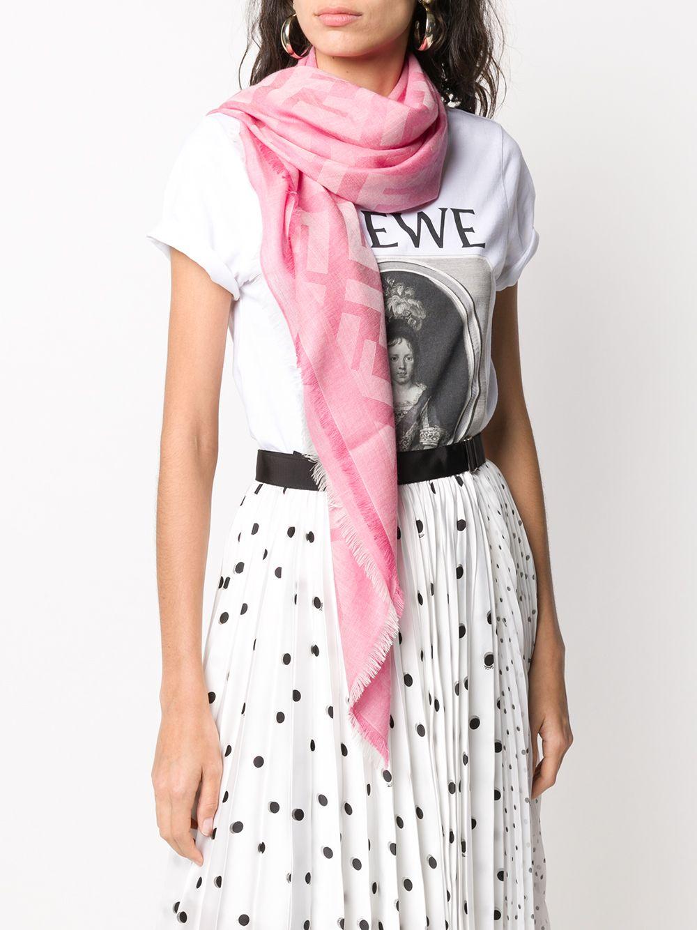 fendi pink silk and wool shawl