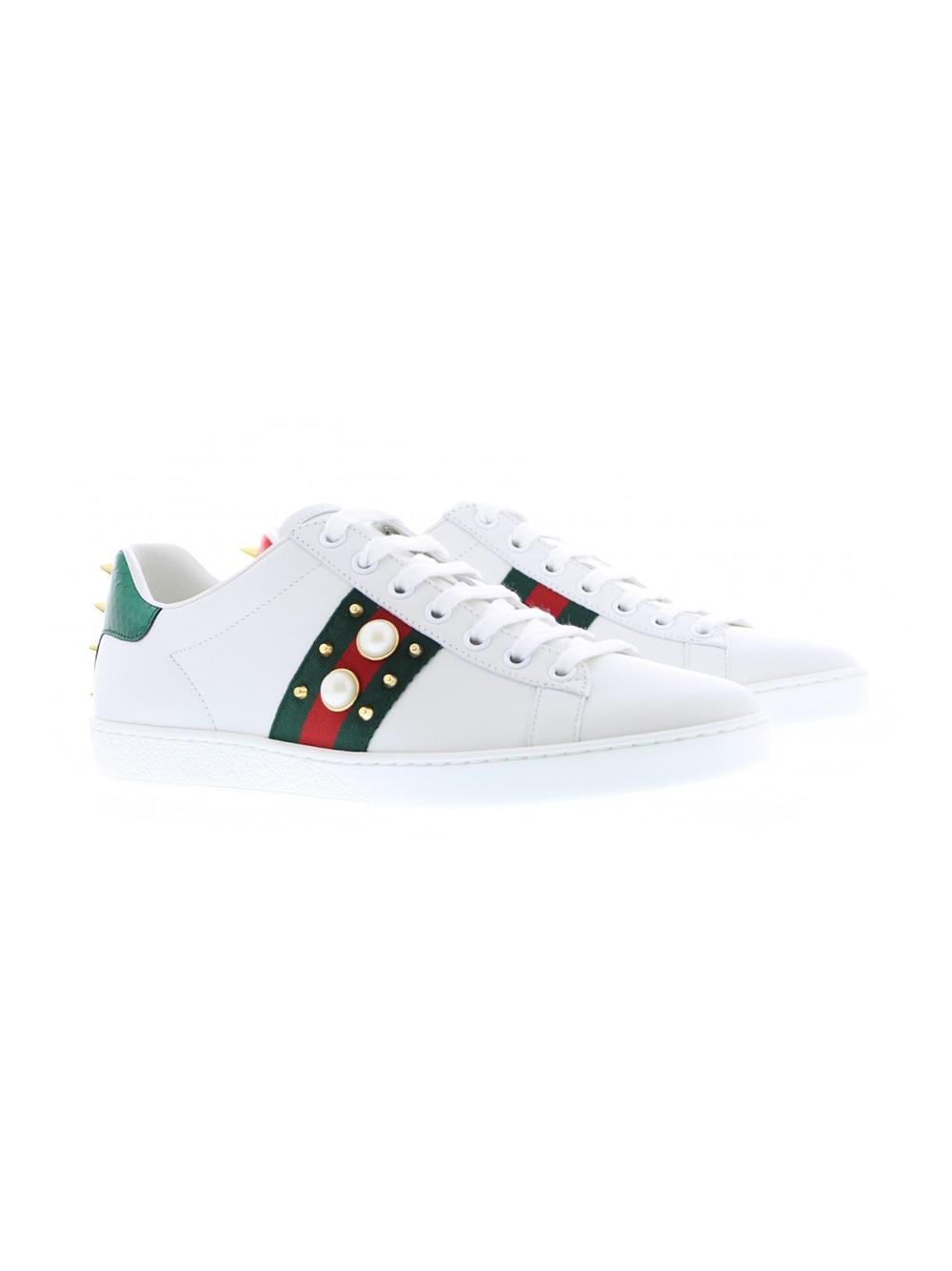 Gucci ace sneakers with best sale pearls