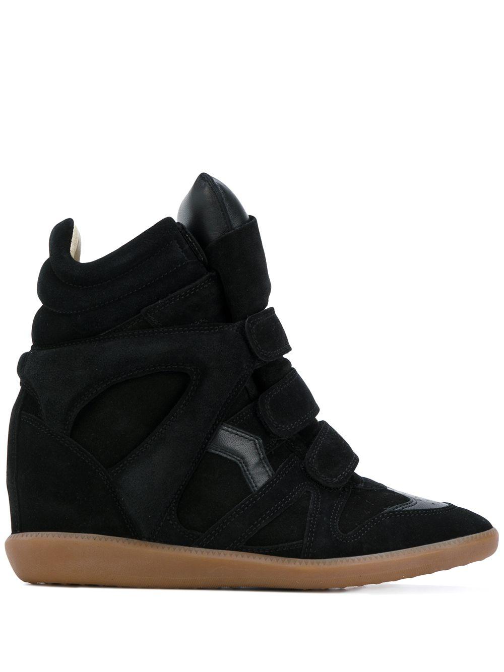 Isabel Marant Black Suede Bekett Wedge Sneakers - Save 50% | Lyst