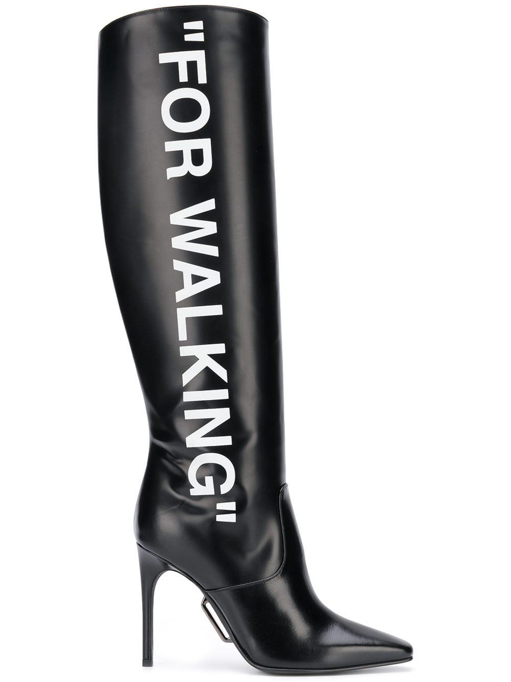 Off-White c/o Virgil Abloh For Walking Knee High Boots in Black White  (Black) | Lyst