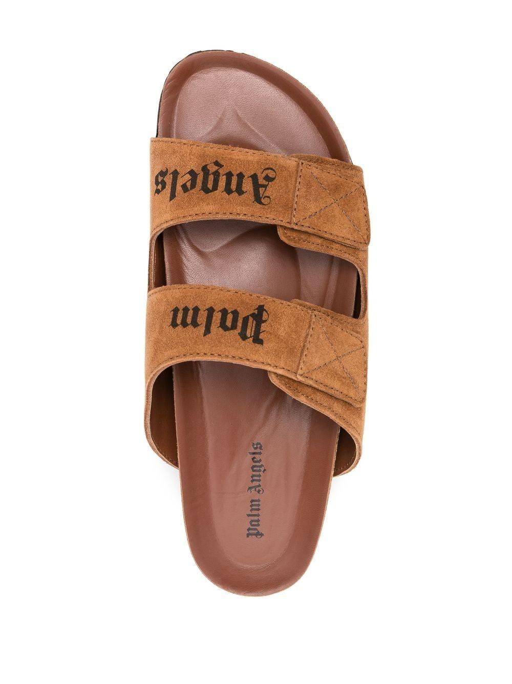 Palm Angels Suede Slide in Brown for Men Mens Shoes Sandals slides and flip flops Leather sandals Save 25% 
