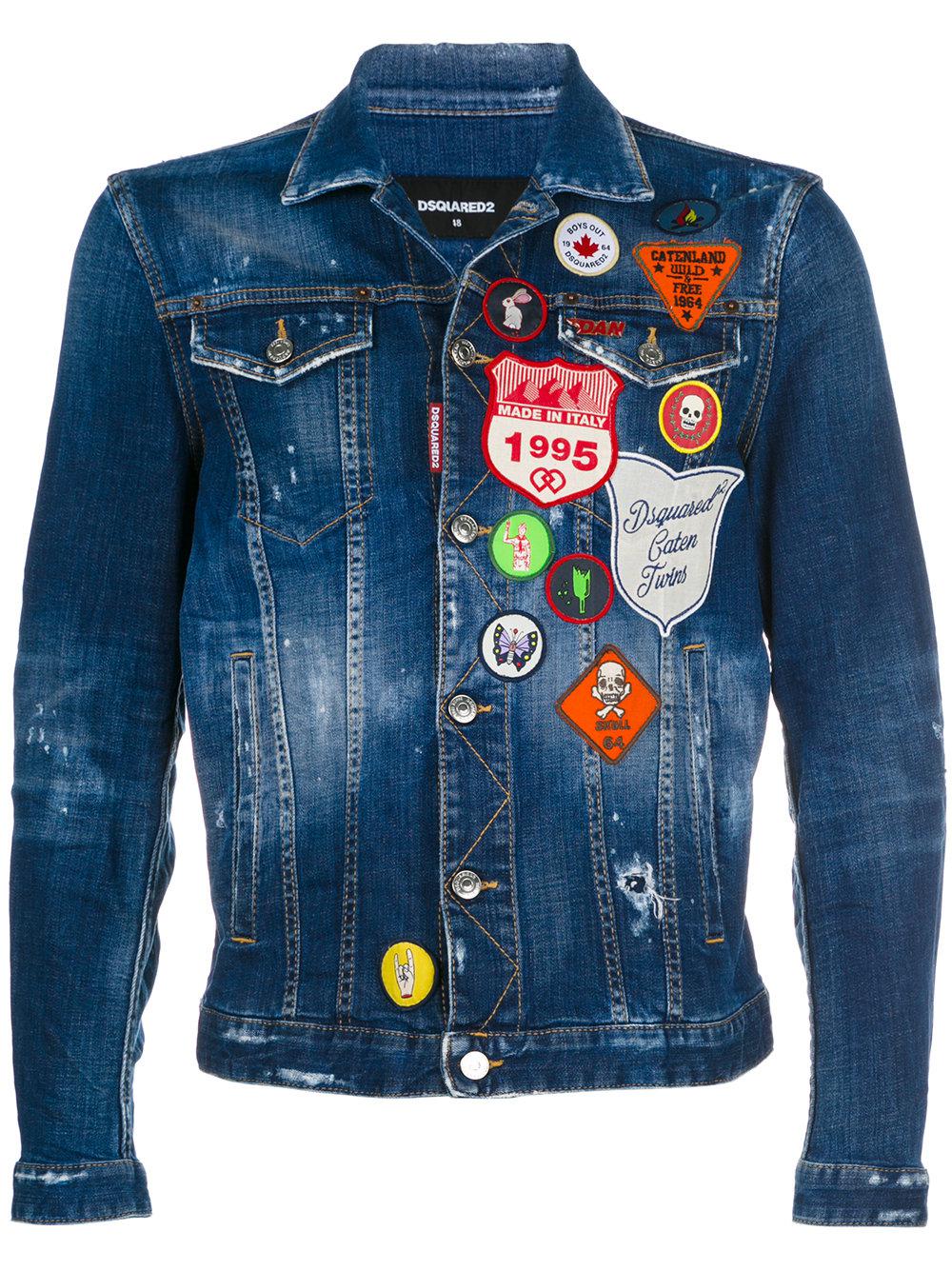dsquared patch denim jacket