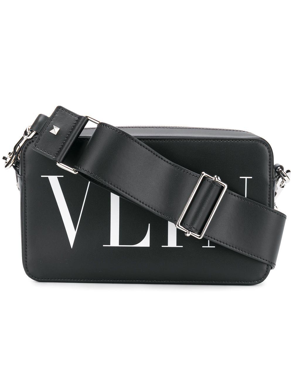 Valentino Vltn Cross Body Bag In Leather in Black for Men - Lyst