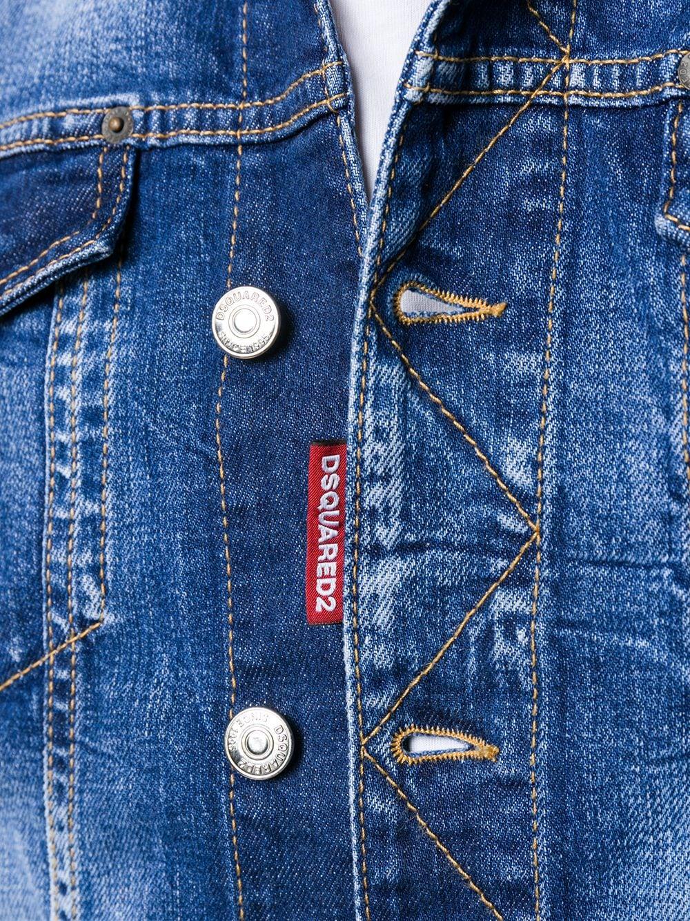 DSquared² Icon Logo Denim Jacket in Blue for Men - Save 40% | Lyst