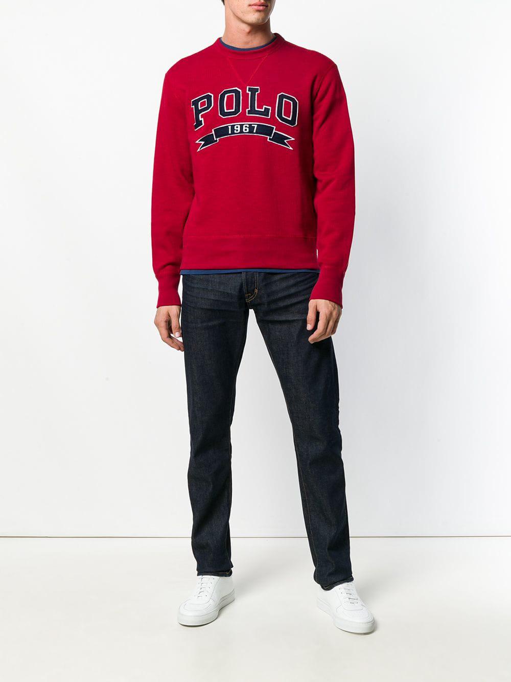 Polo Ralph Lauren Cotton Polo 1967 Sweatshirt in Red for Men | Lyst