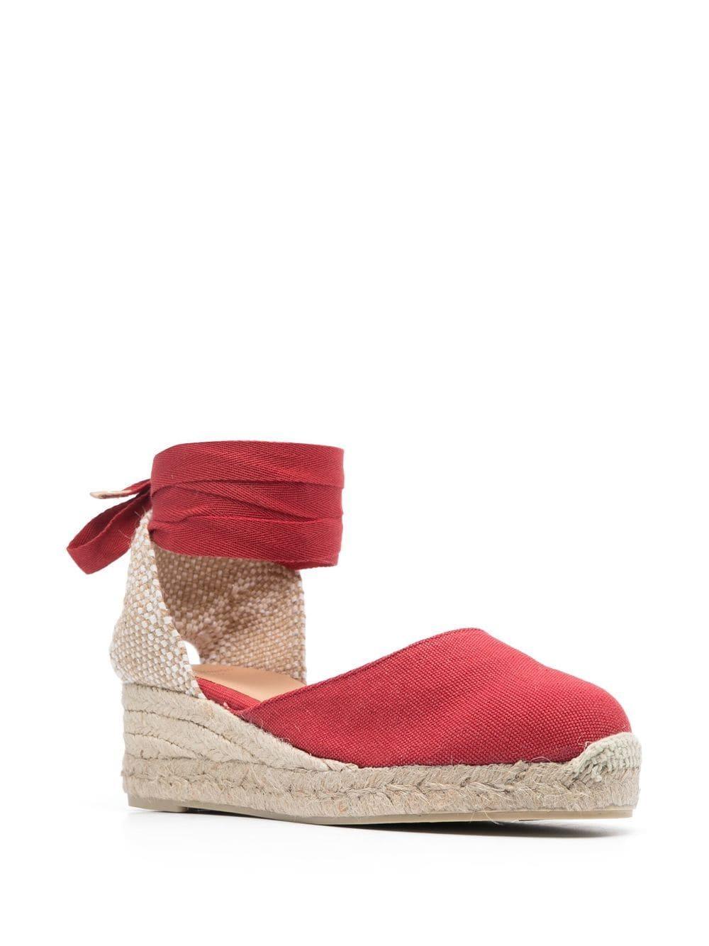 Castaner Carina Raffia Wedge Espadrilles in Red Lyst UK