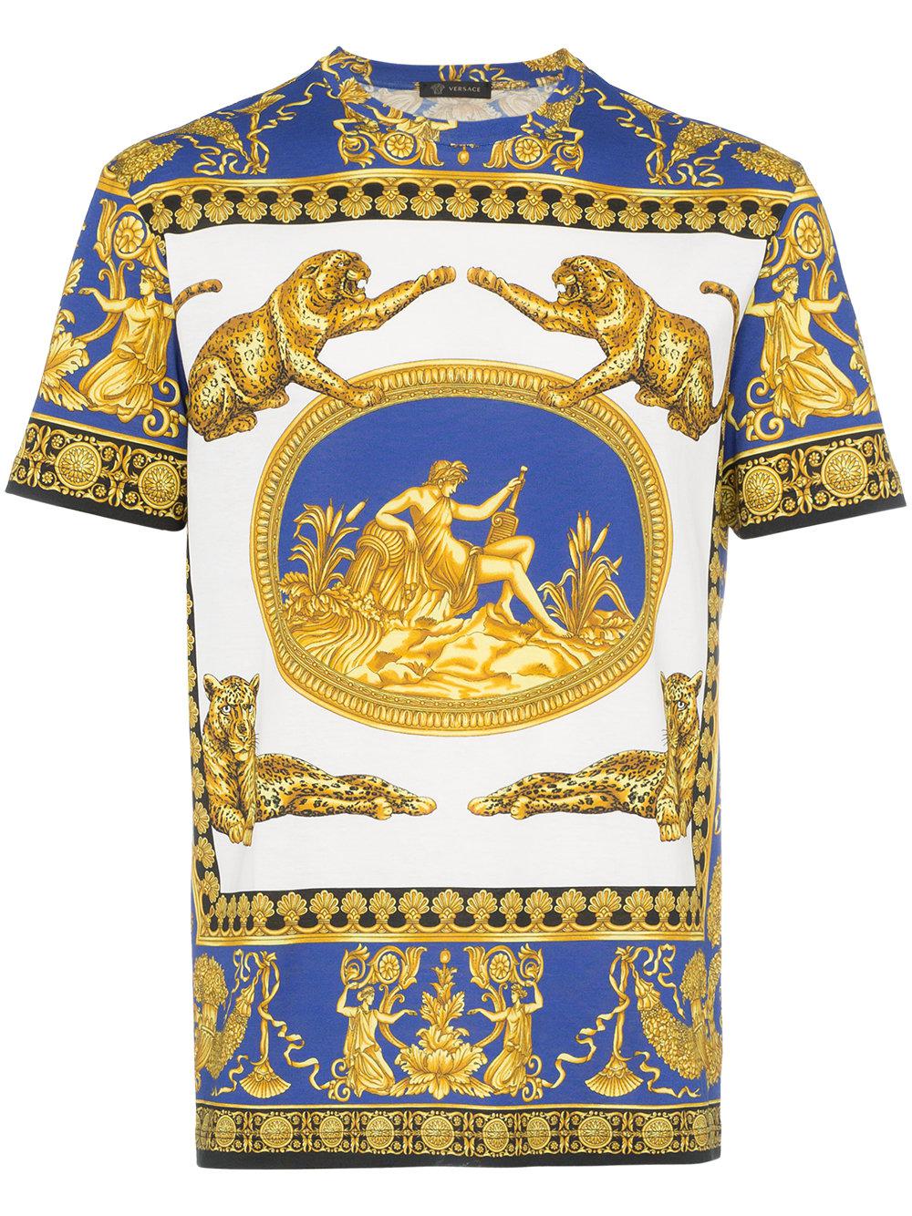 Udflugt Redaktør Hus Versace T-shirt Men in Blue for Men | Lyst