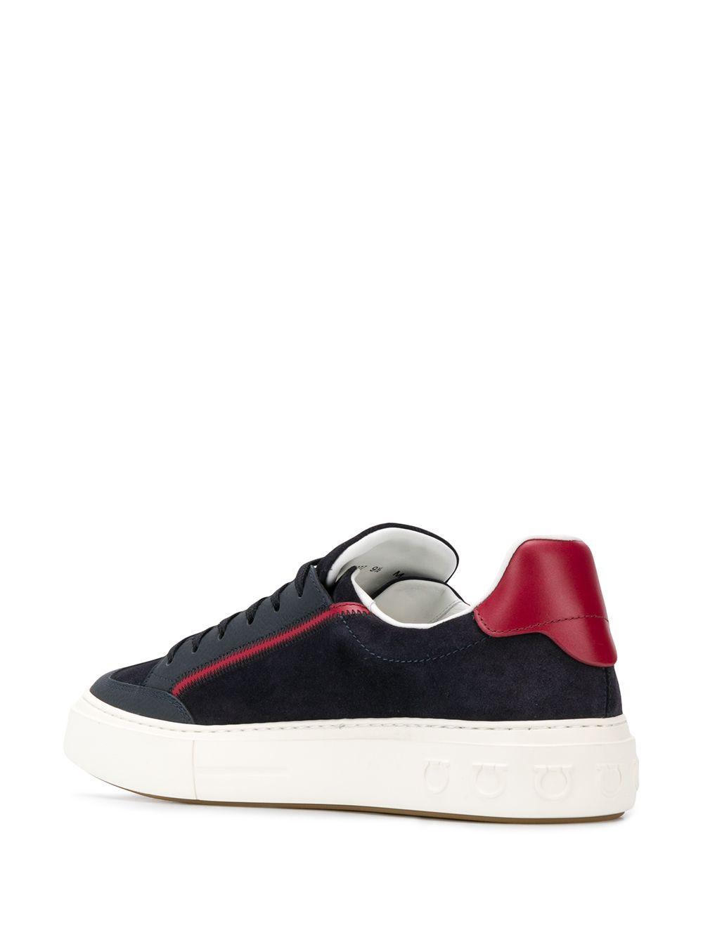 salvatore ferragamo men's borg gancini leather sneakers