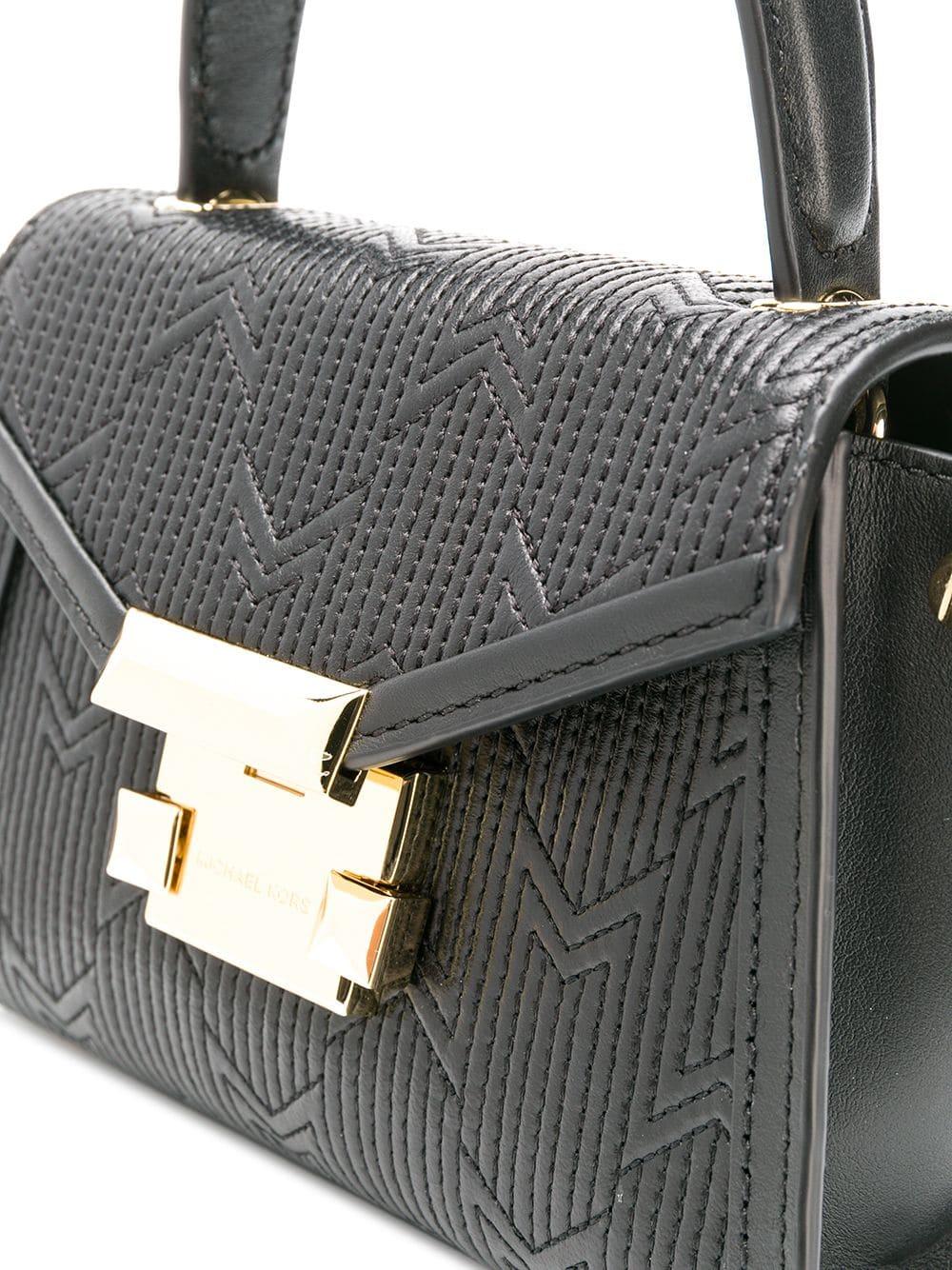 whitney mini deco quilted leather satchel