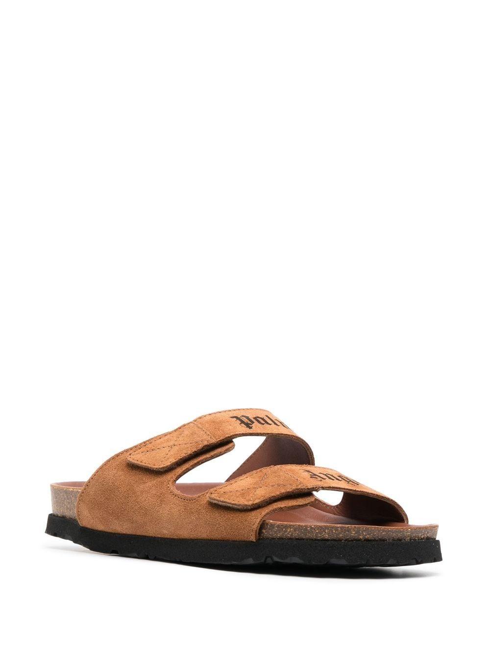 Palm Angels Leather Sandals in Brown 