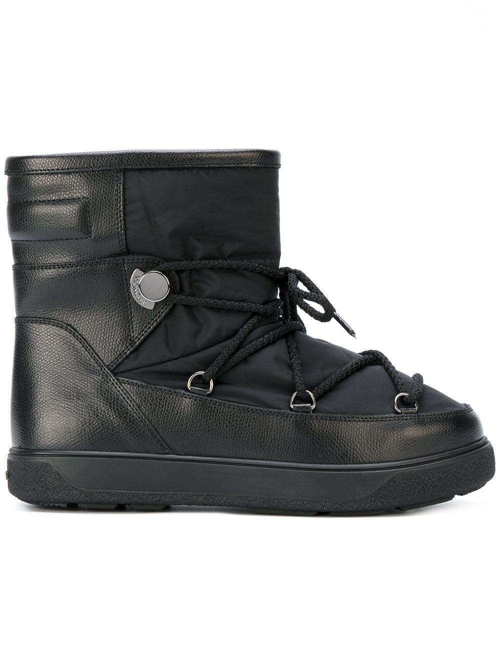 Moncler Synthetic Stephanie Shell And Leather Boots in Black - Lyst