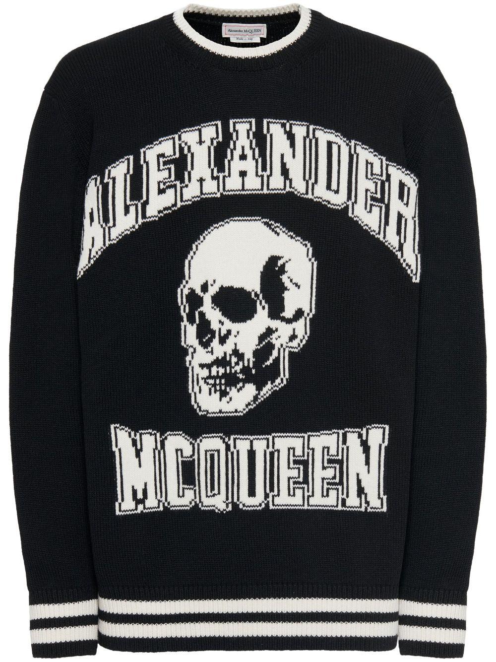 Alexander McQueen Skull Graffiti wool-blend Jumper - Farfetch