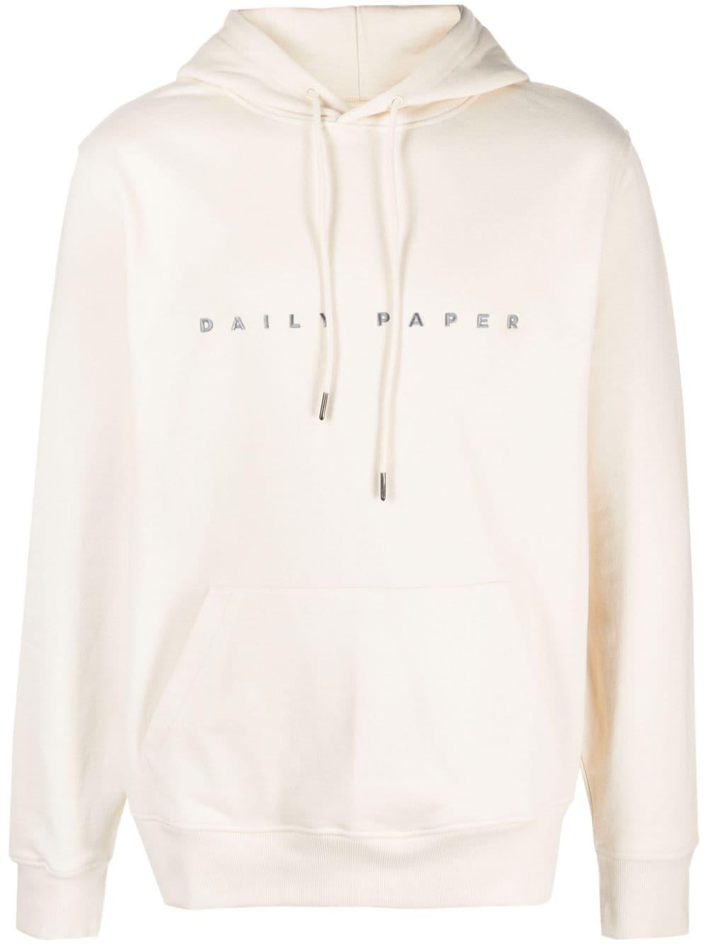 Daily Paper Logo-embroidered Cotton Hoodie in Natural for Men | Lyst UK