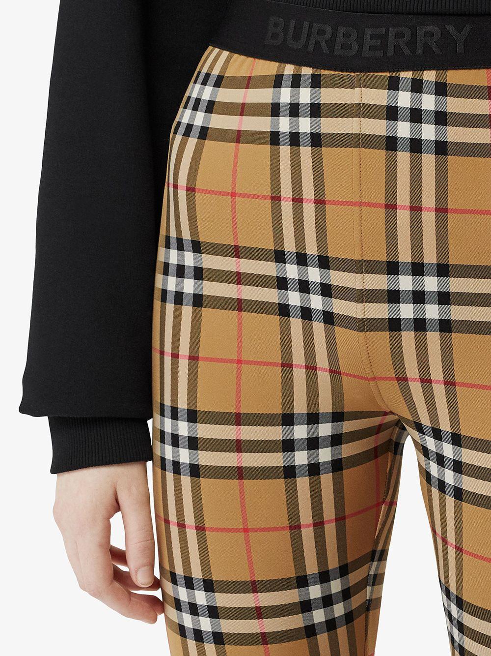 Burberry Checked Leggings in Beige (Natural) - Lyst