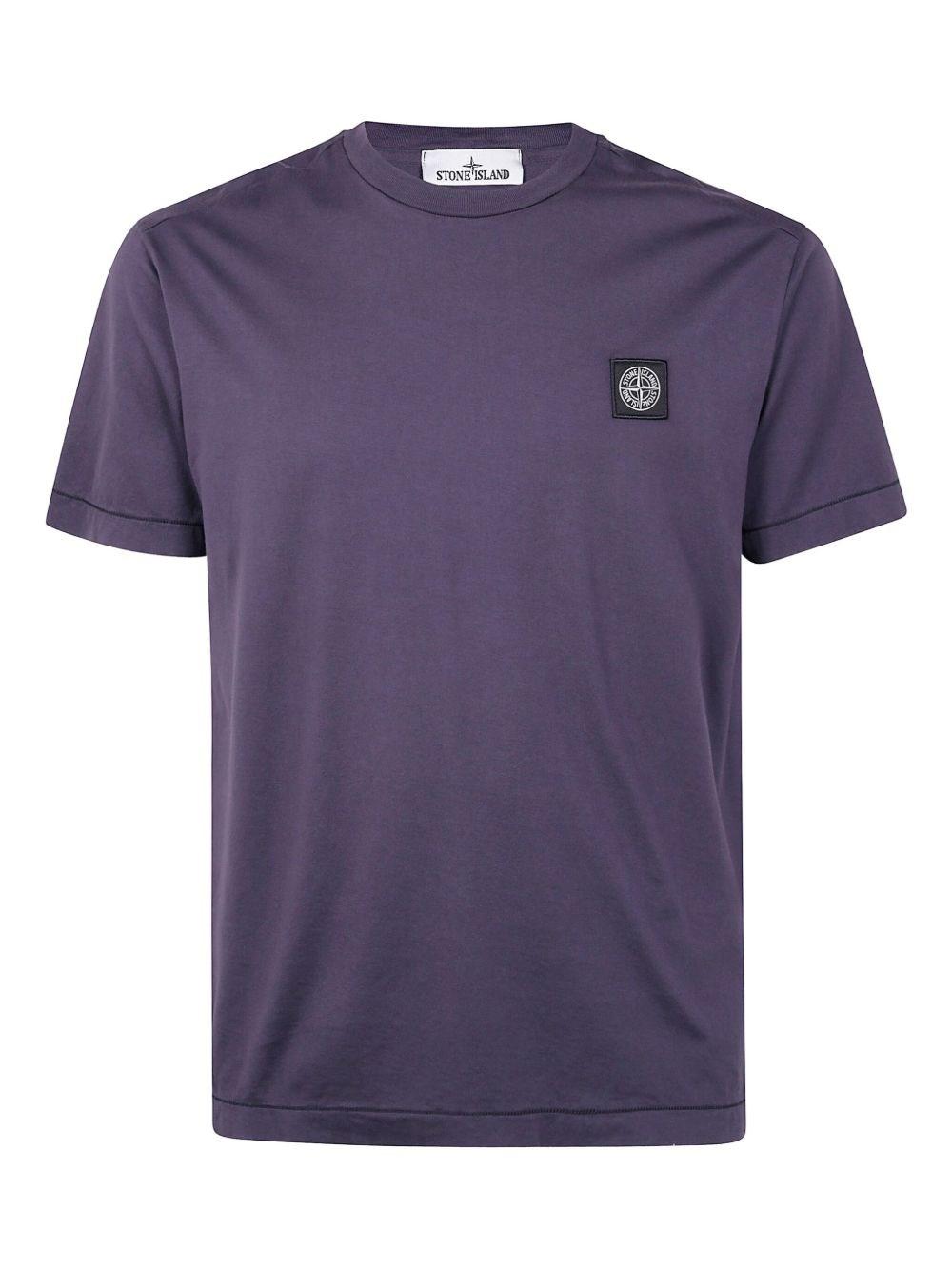 Stone Island 60/2 Cotton Jersey Garment Dyed Ss T-Shirt in Purple
