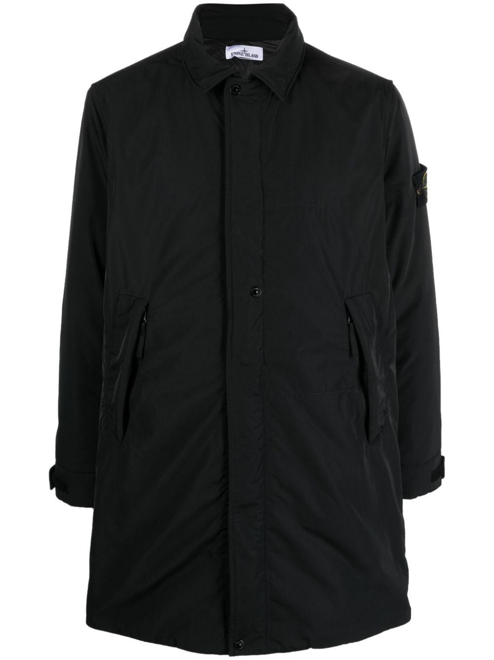 Stone Island Compass Logo Trench Coat in Black for Men | Lyst