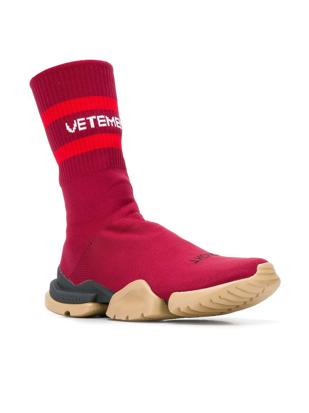 Vetements X Reebok Classic Sock Sneakers in Red | Lyst