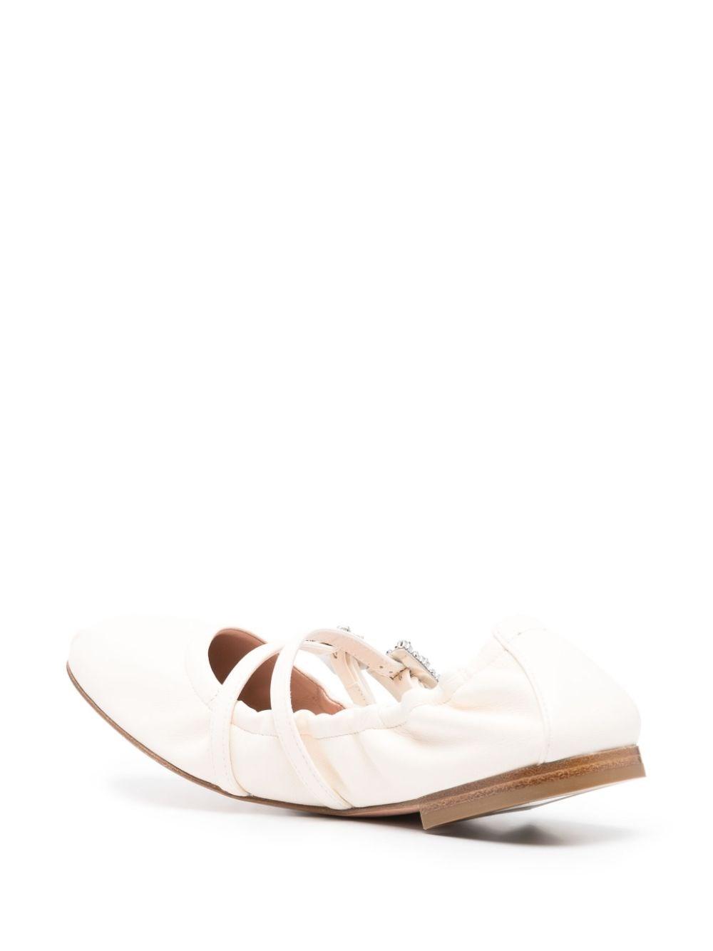 Roger Vivier Mini Strap Strass Leather Ballet Flats in