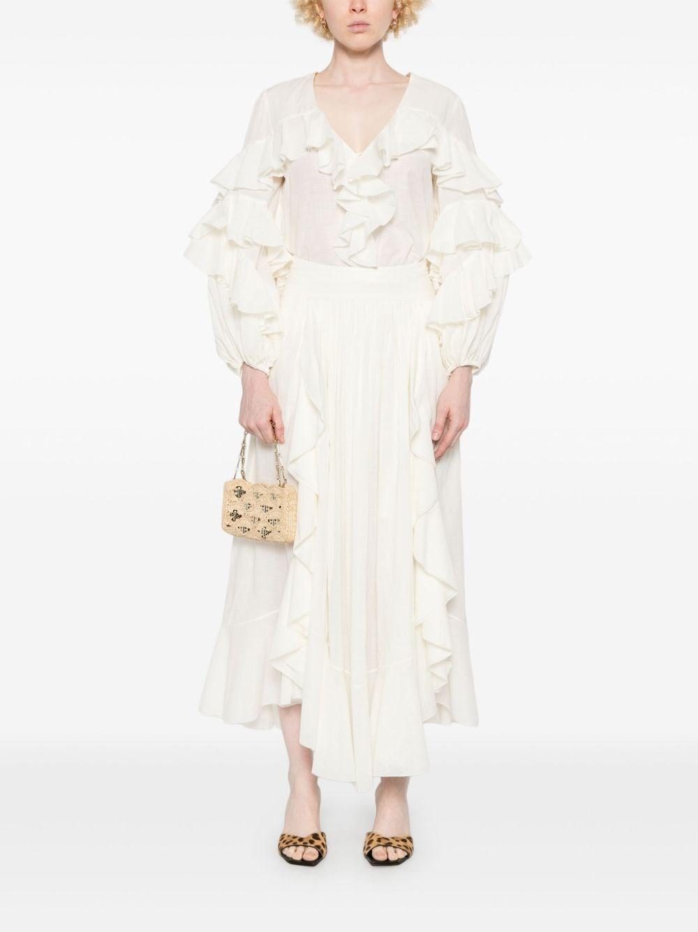 スカート ZIMMERMANN ACACIA COTTON MAXI SKIRT Zimmermann Acacia Cotton Maxi Skirt in White | Lyst