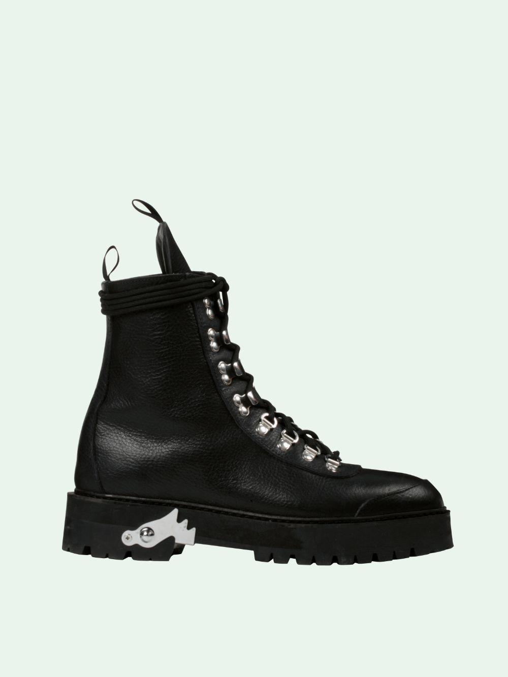 Off-White c/o Virgil Abloh Leather Ankle-high Hiking Boots in Black - Lyst