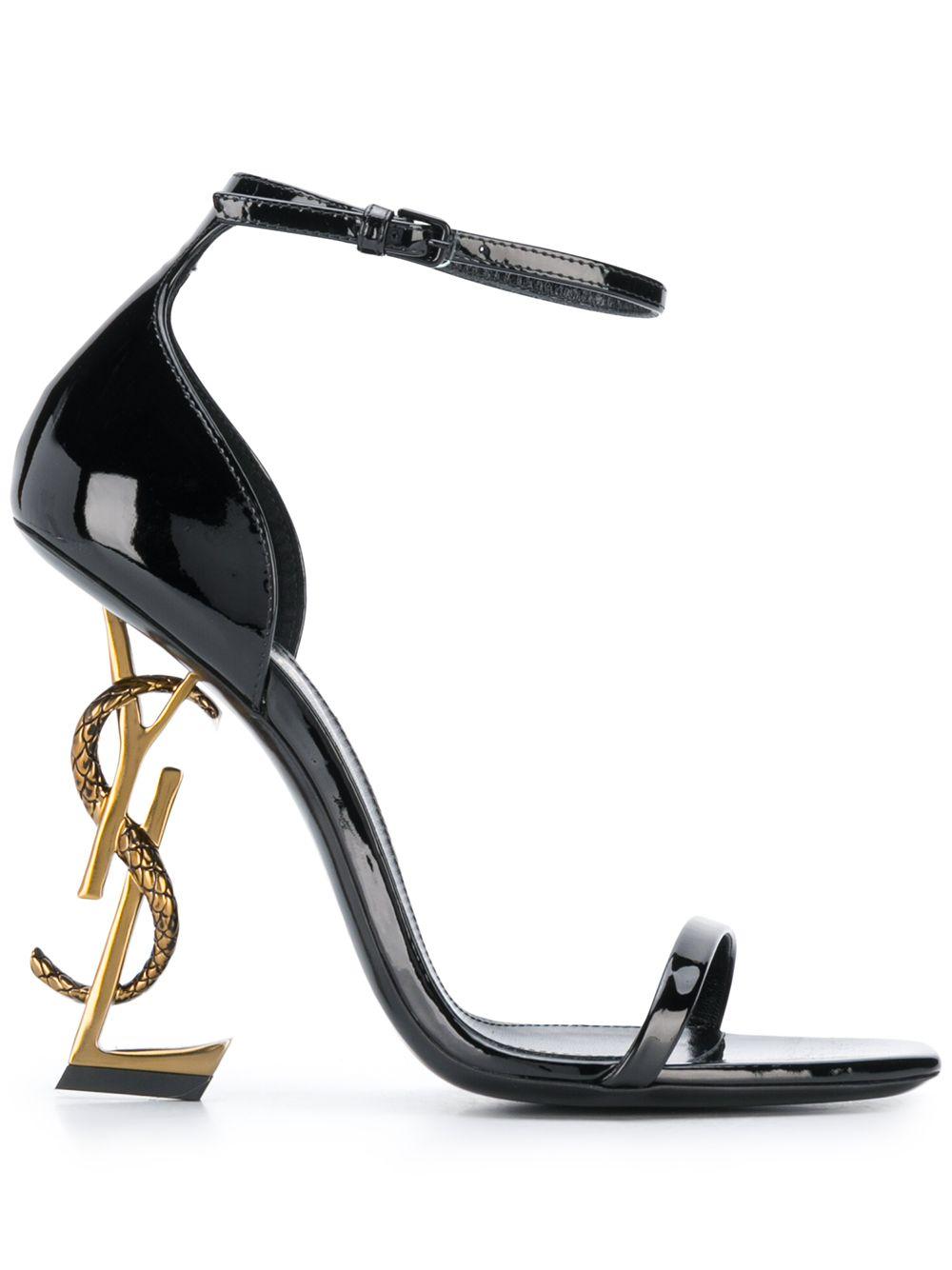 ysl black strap heels