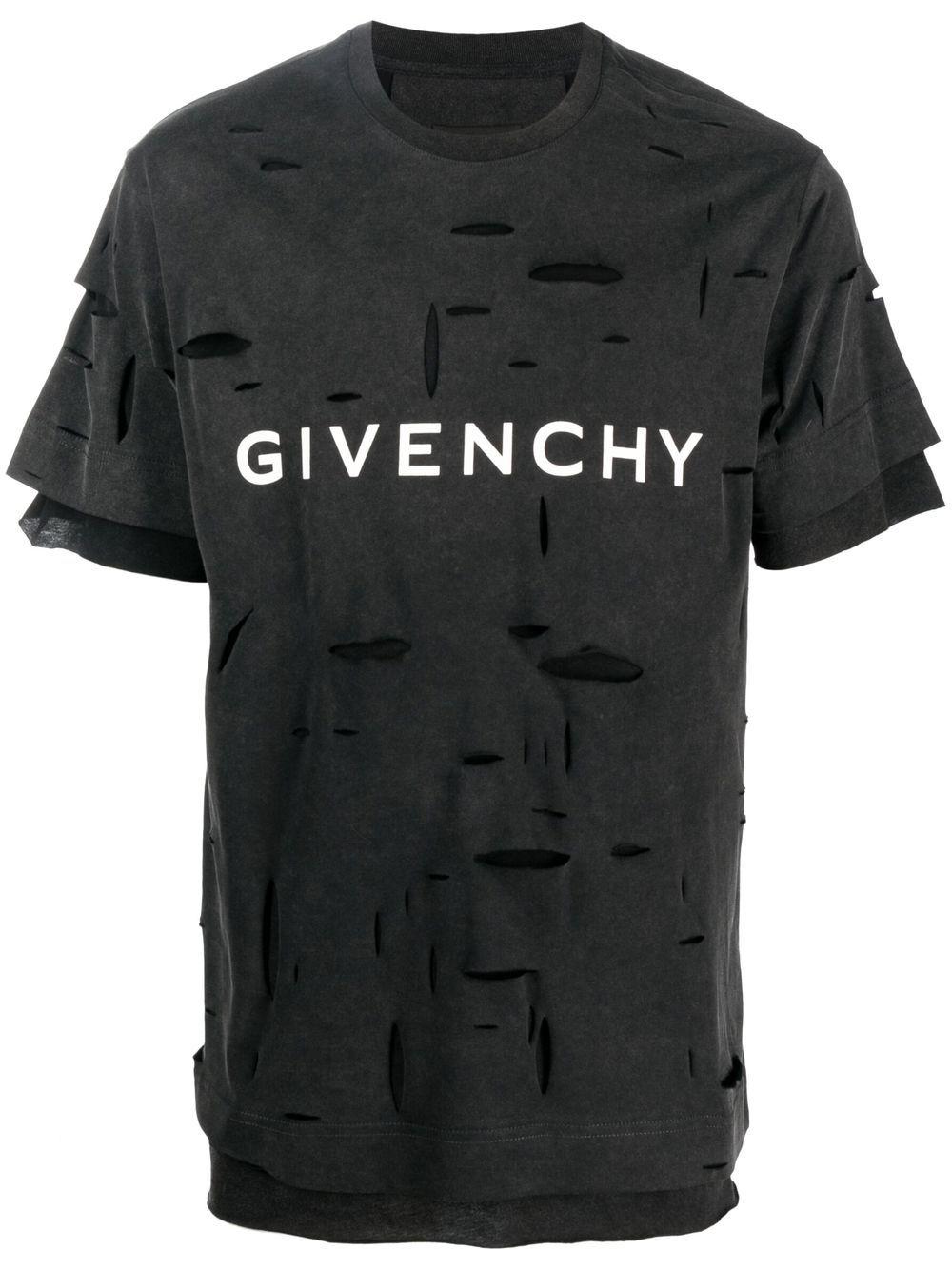 Givenchy 2 Layers Logo Cotton T-shirt in Black for Men | Lyst